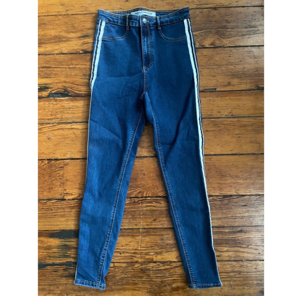 Zara White Stripe Skinny Jeans!